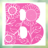 Autocollant Pour Fenêtre monogramme floral B lettre majuscule (Feuille 3)