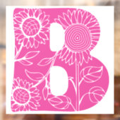 Autocollant Pour Fenêtre monogramme floral B lettre majuscule (Feuille 2)