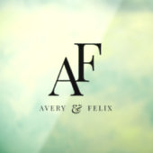 Autocollant Pour Fenêtre Monogramme mariage Élégant Simple Minimal (Feuille 3)