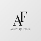 Autocollant Pour Fenêtre Monogramme mariage Élégant Simple Minimal (Feuille)