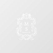 Autocollant Pour Fenêtre Monogramme Mariage moderne Miroir assise Tableau D (Feuille)