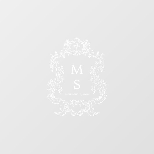 Autocollant Pour Fenêtre Monogramme Mariage moderne Miroir assise Tableau D (Feuille)