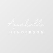 Autocollant Pour Fenêtre Monogramme | Mini-plaque moderne design (Feuille)