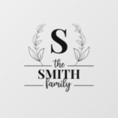 Autocollant Pour Fenêtre monogramme personnalisé (Feuille)