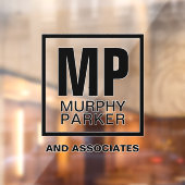 Autocollant Pour Fenêtre Monogramme personnalisé Moderne Simple Carré Logo (Feuille 2)