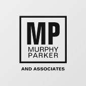 Autocollant Pour Fenêtre Monogramme personnalisé Moderne Simple Carré Logo (Feuille)