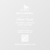 Autocollant Pour Fenêtre Monogramme Professionnel Simple Code QR du Nom de (Feuille)