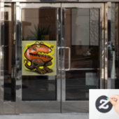 Autocollant Pour Fenêtre Monstre de football (Porte de bureau)