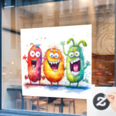 Autocollant Pour Fenêtre Monstres (Fenêtre de café)