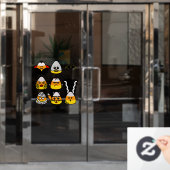 Autocollant Pour Fenêtre Monstres Hollywoodiens classique Corne à bonbons (Porte de bureau)