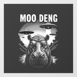 Autocollant Pour Fenêtre Moo Deng Baby Pygmy Hippo Aliens OVNI