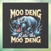Autocollant Pour Fenêtre Moo Deng Ride Moo Deng Funny Hippo (Feuille 3)
