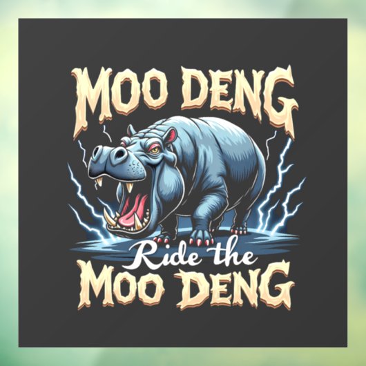 Autocollant Pour Fenêtre Moo Deng Ride Moo Deng Funny Hippo (Feuille 3)