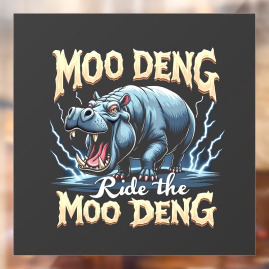 Autocollant Pour Fenêtre Moo Deng Ride Moo Deng Funny Hippo (Feuille 2)