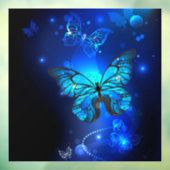 Autocollant Pour Fenêtre Morpho Butterfly in the Dark Background (Feuille 3)