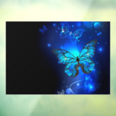 Autocollant Pour Fenêtre Morpho Butterfly in the Dark Background (Feuille 3)