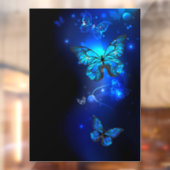 Autocollant Pour Fenêtre Morpho Butterfly in the Dark Background (Feuille 2)