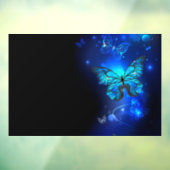 Autocollant Pour Fenêtre Morpho Butterfly in the Dark Background (Feuille 3)