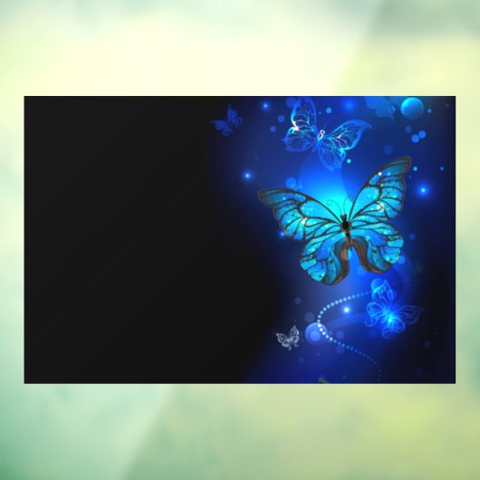Autocollant Pour Fenêtre Morpho Butterfly in the Dark Background (Feuille 3)