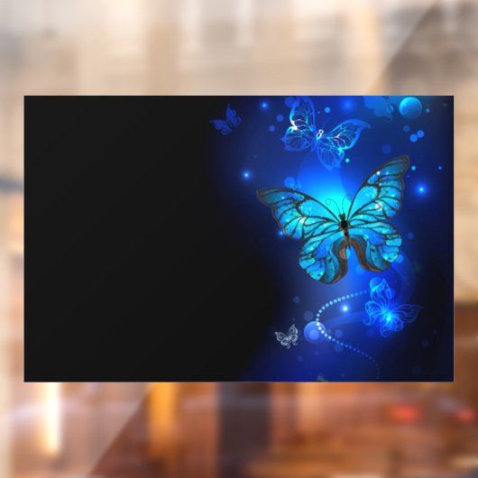 Autocollant Pour Fenêtre Morpho Butterfly in the Dark Background (Feuille 2)
