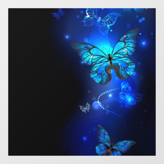 Autocollant Pour Fenêtre Morpho Butterfly in the Dark Background (Feuille)
