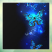 Autocollant Pour Fenêtre Morpho Butterfly in the Dark Background (Feuille 3)