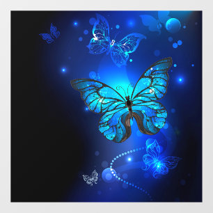 Autocollant Pour Fenêtre Morpho Butterfly in the Dark Background