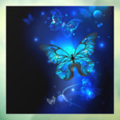 Autocollant Pour Fenêtre Morpho Butterfly in the Dark Background (Feuille 3)