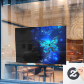 Autocollant Pour Fenêtre Morpho Butterfly in the Dark Background (Fenêtre de café)