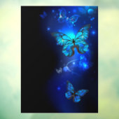 Autocollant Pour Fenêtre Morpho Butterfly in the Dark Background (Feuille 3)