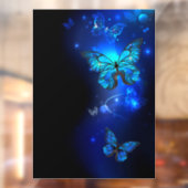 Autocollant Pour Fenêtre Morpho Butterfly in the Dark Background (Feuille 2)