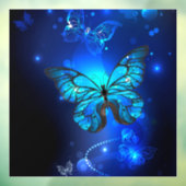 Autocollant Pour Fenêtre Morpho Butterfly in the Dark Background (Feuille 3)