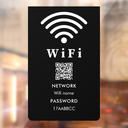 Autocollant Pour Fenêtre Mot de passe du code QR Wifi | Scanner pour se con (Feuille 2)