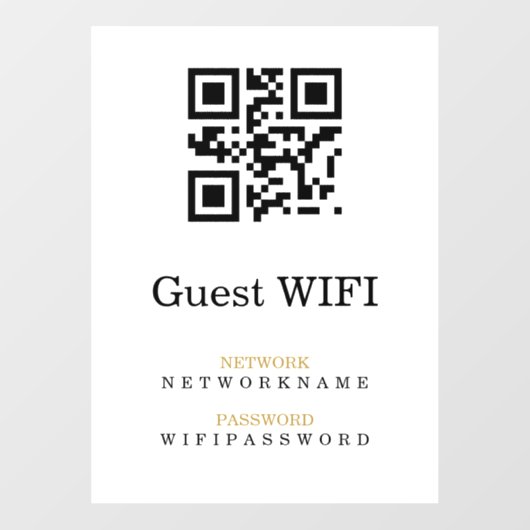 Autocollant Pour Fenêtre Mot de passe Wifi | Analyse du code QR pour se con (Feuille)