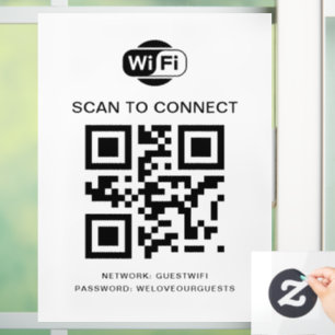 Autocollant Pour Fenêtre Mot de passe Wifi Scannez le code QR pour vous c