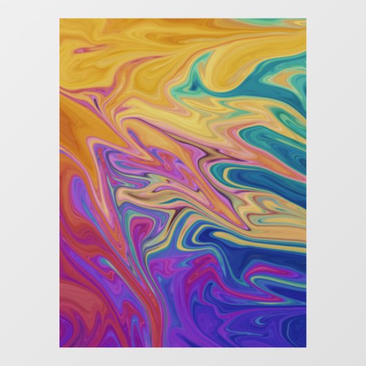 Autocollant Pour Fenêtre Motif abstrait coloré (Feuille)