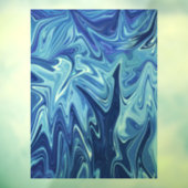 Autocollant Pour Fenêtre Motif abstrait liquide bleu (Feuille 3)