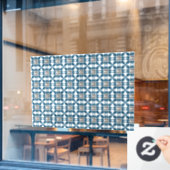 Autocollant Pour Fenêtre Motif Art déco bleu (Fenêtre de café)