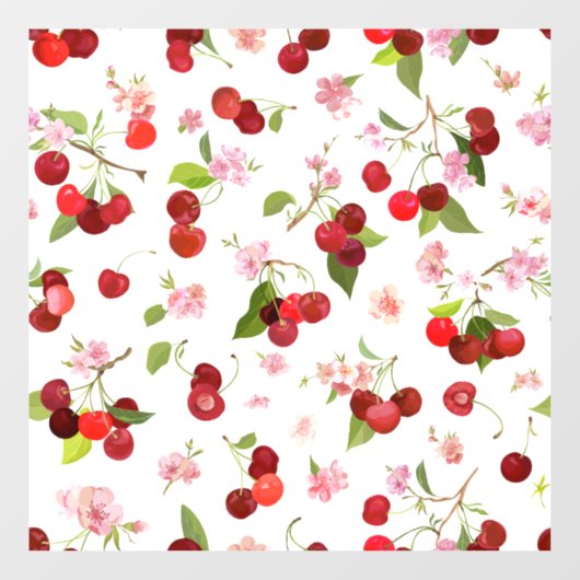 Autocollant Pour Fenêtre Motif cerise 1 (Feuille)