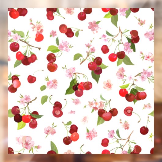 Autocollant Pour Fenêtre Motif cerise 1 (Feuille 2)