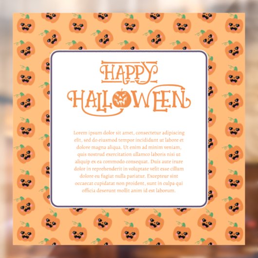Autocollant Pour Fenêtre Motif Citrouille Halloween Kawaii (Feuille 2)