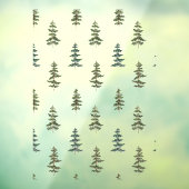 Autocollant Pour Fenêtre Motif d'arbre d'hiver vert (Feuille 3)