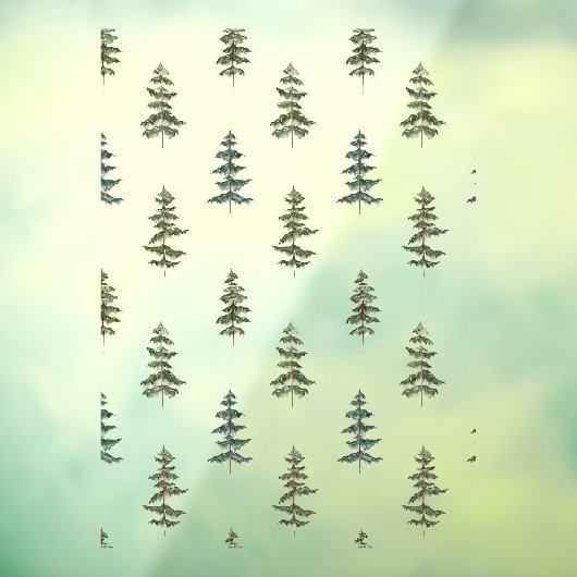 Autocollant Pour Fenêtre Motif d'arbre d'hiver vert (Feuille 3)