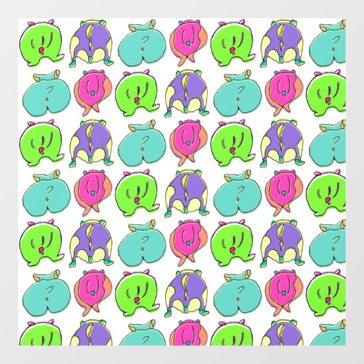 Autocollant Pour Fenêtre Motif de boutons de hamster coloré (Feuille)