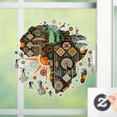 Autocollant Pour Fenêtre Motif de carte d'Afrique éléments tribaux décorati (Maison)