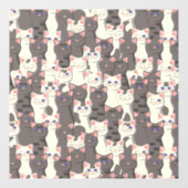 Autocollant Pour Fenêtre Motif de chats blancs et gris (Feuille)