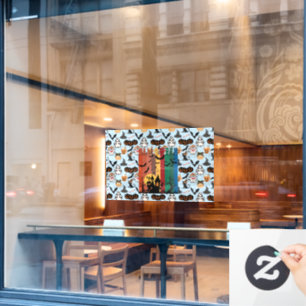 Autocollant Pour Fenêtre Motif d'Halloween. Éffrayant et mignon