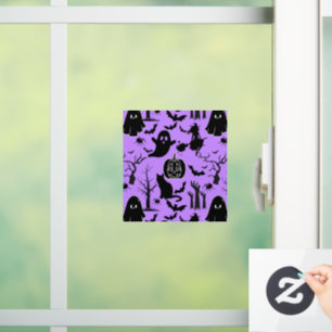 Autocollant Pour Fenêtre Motif d'Halloween. Éffrayant et mignon.b L Violet