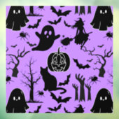 Autocollant Pour Fenêtre Motif d'Halloween. Éffrayant et mignon.b L Violet (Feuille 3)