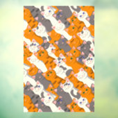 Autocollant Pour Fenêtre Motif en diagonale du chat noir blanc gingembre (Feuille 3)